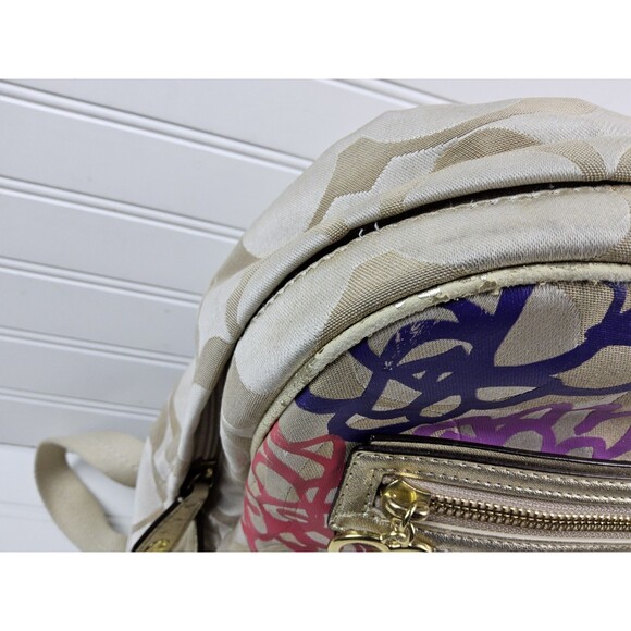 Coach Signature F20795 Poppy Backpack Bookbag - Picture 8 of 16